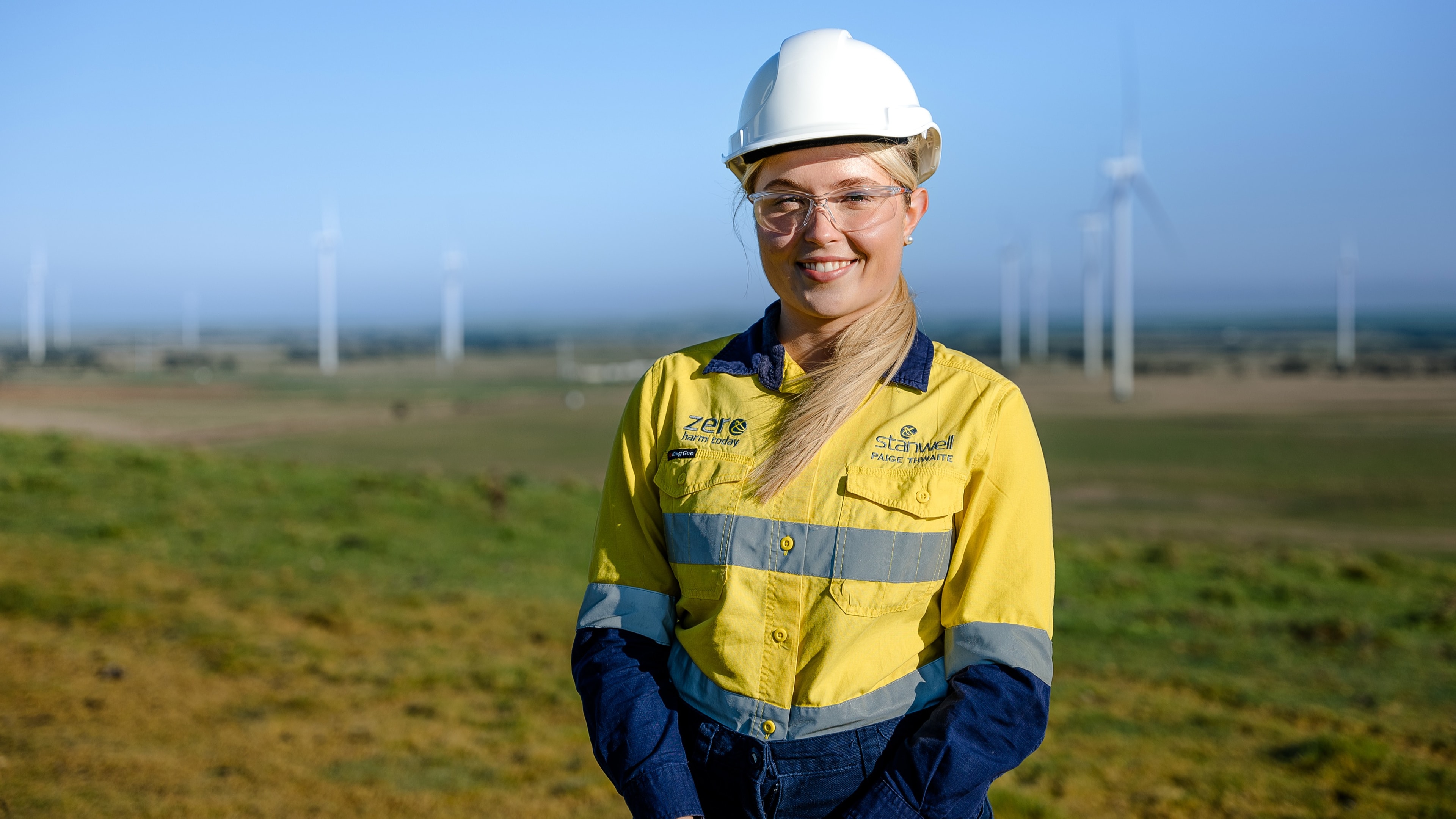 Paige Thwaite at windfarm