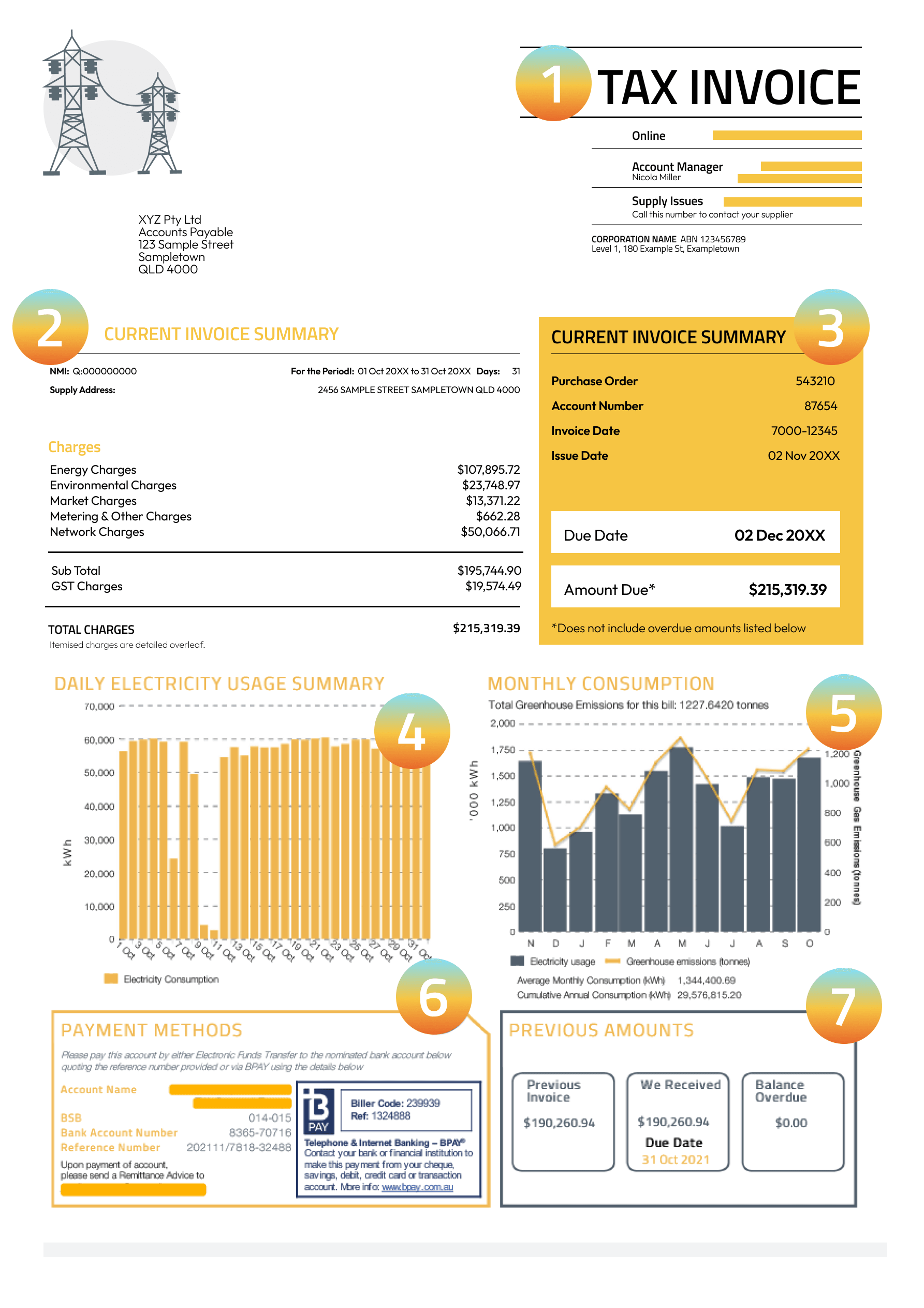 Business Electricity Bill - Page 1